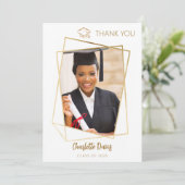 Modernes Foto, einfacher Abschluss Dankeskarte (Stehend Vorderseite)