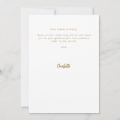 Modernes Foto, einfacher Abschluss Dankeskarte (Rückseite)