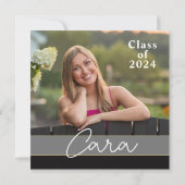 Modernes Foto Einfaches Abschluss Einladung (Rückseite)