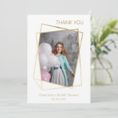 Modernes Foto einfaches Brautparty Danke Karte (Stehend Vorderseite)