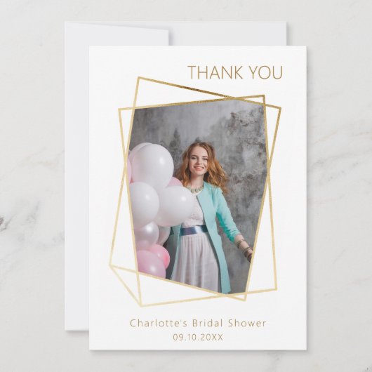 Modernes Foto einfaches Brautparty Danke Karte (Vorderseite)
