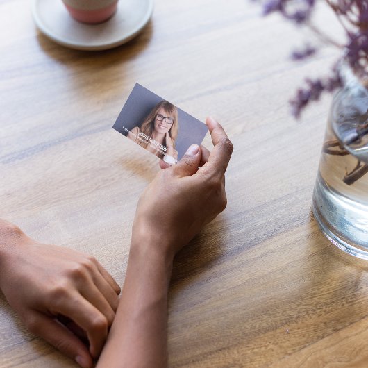 Modernes Foto Einfaches Grünes QR-Kodex Soziale Me Visitenkarte