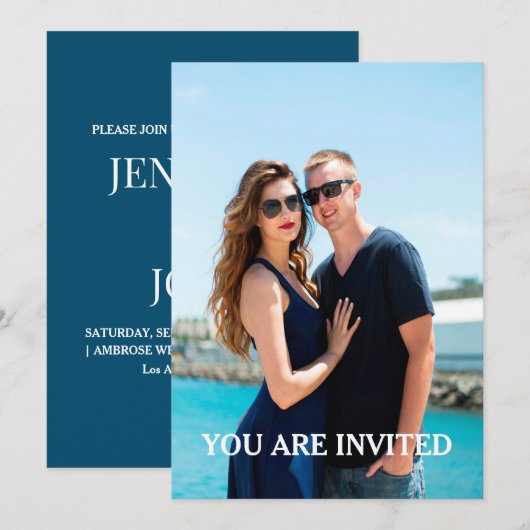 Modernes Foto Einladung (Vorne/Hinten)