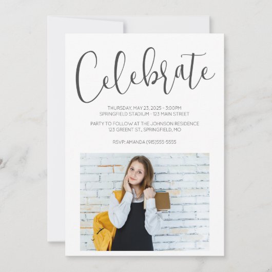 Modernes Foto Einladung (Vorderseite)