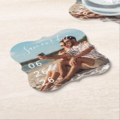 Modernes Foto Einzigartig Save the Date Untersetzer (angewinkelt)