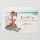 Modernes Foto Elegant Save the Date Script QR Code (Vorderseite)