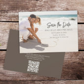 Modernes Foto Elegant Save the Date Script QR Code