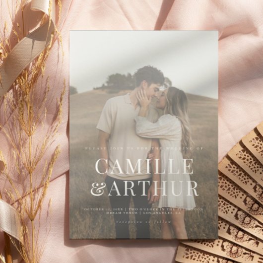 Modernes Foto Elegant Stilvolle Hochzeit Einladung