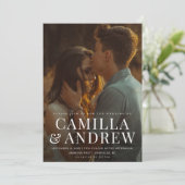 Modernes Foto Elegant Stilvolle Hochzeit Einladung (Stehend Vorderseite)