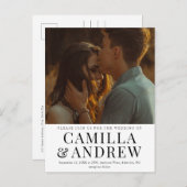 Modernes Foto Elegant Stilvolle Hochzeit Einladungspostkarte (Vorne/Hinten)