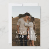 Modernes Foto Elegant Stilvolle Hochzeit sparen da Einladung (Vorderseite)