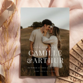 Modernes Foto Elegant Stilvolle Hochzeit sparen da Einladung