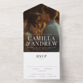 Modernes Foto Elegant Stilvolle UAWG Wedding All In One Einladung (Innen Boden)