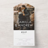 Modernes Foto Elegant Stilvolle UAWG Wedding All In One Einladung (Innen Boden)