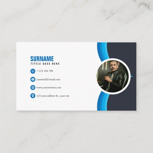 Modernes Foto Elegant Visitenkarte (Vorderseite)