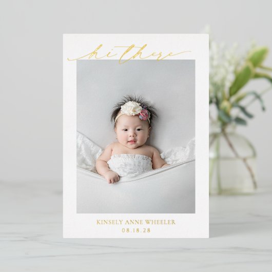 Modernes Foto Elegante Ankündigung über die Birth (Stehend vorne)