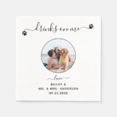 Modernes Foto Elegante Getränke auf Haustierhochze Serviette (Vorderseite)