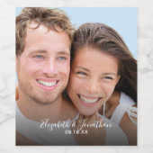 Modernes Foto Elegante handgeschriebene Hochzeit Weinetikett (Einzelnes Label)