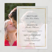 Modernes Foto Elegante Hochzeit Einladung (Vorne/Hinten)