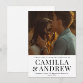 Modernes Foto Elegante Hochzeit Einladung (Vorne/Hinten)