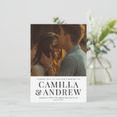 Modernes Foto Elegante Hochzeit Einladung (Stehend Vorderseite)