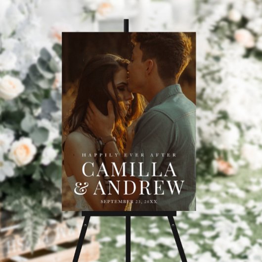 Modernes Foto Elegante Hochzeit Poster