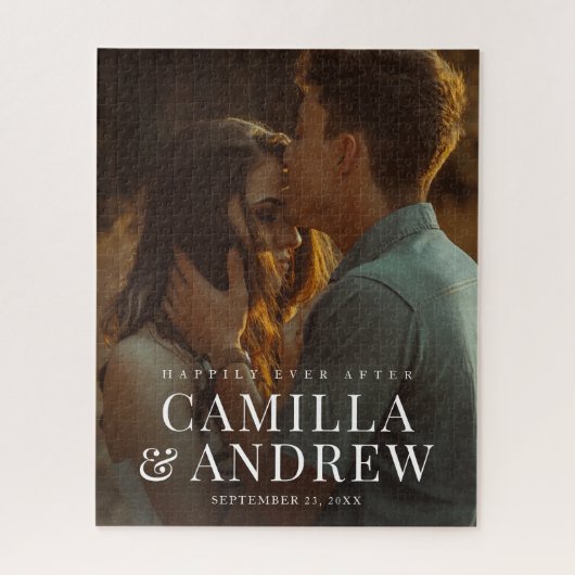 Modernes Foto Elegante Hochzeit Puzzle (Vertikal)