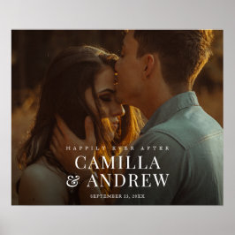 Modernes Foto Elegante Hochzeit Willkommen Poster