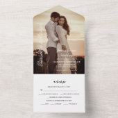 Modernes Foto Elegante Sage Green Wedding All In One Einladung (Innen Boden)