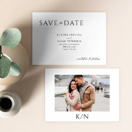 Modernes FOTO, elegante Schwarz-Weiß-Hochzeit Save The Date
