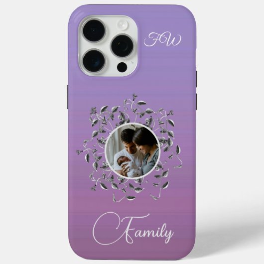 Modernes Foto Elegante Script Vines Blätter Case-Mate iPhone Hülle (Rückseite)