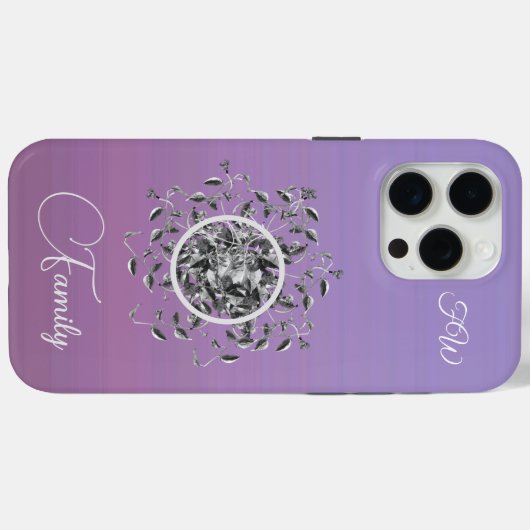 Modernes Foto Elegante Script Vines Blätter Case-Mate iPhone Hülle (Rückseite (Horizontal))