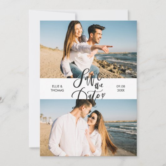 Modernes Foto Elegante SkriptWedding Save the Date (Vorderseite)