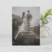 Modernes Foto Elegante SkriptWedding Save the Date Einladung (Stehend Vorderseite)