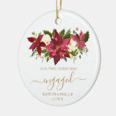 Modernes Foto Elegante Unser erstes Weihnachtsfest Keramik Ornament (Links)