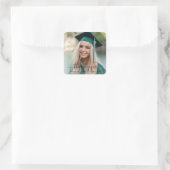 Modernes Foto Eleganter Abschluss Quadratischer Aufkleber (Tasche)