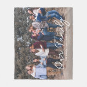 Modernes Foto Eleganter Familienskripttext Fleecedecke (Vorderseite)