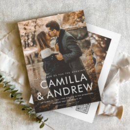 Modernes Foto Eleganter QR-Code Hochzeit Einladung