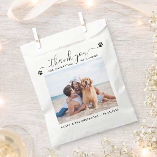 Modernes Foto Elegantes Skript Vielen Dank Haustie Geschenktütchen (Ausgeschnitten)