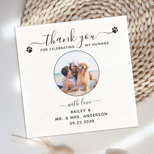 Modernes Foto Elegantes Skript Vielen Dank Haustie Serviette