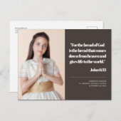 Modernes Foto Erste Heilige Kommunizierung Einladu Postkarte (Vorne/Hinten)