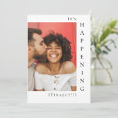 Modernes Foto Es ist Ereignis Schließlich Niedlich Save The Date (Stehend Vorderseite)