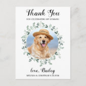 Modernes Foto Eukalyptus Dog Wedding Vielen Dank Postkarte (Vorderseite)