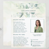 Modernes Foto Eukalyptus Elegante Rustikale Flyer (Vorne/Hinten)