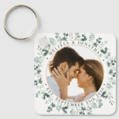 Modernes Foto Eukalyptus Greenerity Wedding Schlüsselanhänger (Vorderseite)
