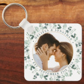 Modernes Foto Eukalyptus Greenerity Wedding Schlüsselanhänger (Vorderseite)