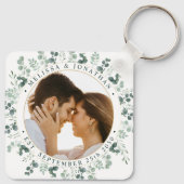 Modernes Foto Eukalyptus Greenerity Wedding Schlüsselanhänger (Rückseite)