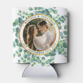 Modernes Foto Eukalyptus Greenery Gold Wedding Dosenkühler (Rückseite)