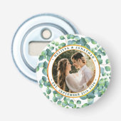 Modernes Foto Eukalyptus Greenery Gold Wedding Flaschenöffner (Vorderseite)