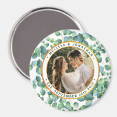 Modernes Foto Eukalyptus Greenery Gold Wedding Magnet (Vorderseite/Rückseite)